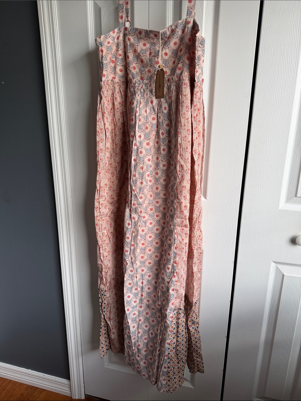 NWT Natural Life Floral Prairie Style Boho Maxi Dress XS New!